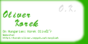 oliver korek business card
